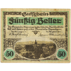 Банкнота 50 геллеров 1920 года Австрия — община Зирнинг (Нотгельд)