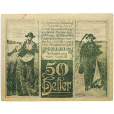 Банкнота 50 геллеров 1920 года Австрия — община Зирнинг (Нотгельд) (вид 2)