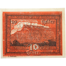 Банкнота 10 геллеров 1920 года Австрия — община Зиценхайм (Нотгельд)