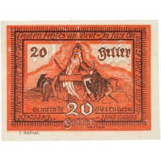 Банкнота 20 геллеров 1920 года Австрия — община Зиценхайм (Нотгельд) (аверс)