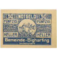 Банкнота 50 геллеров 1920 года Австрия — община Зигхартин (Нотгельд) (реверс)