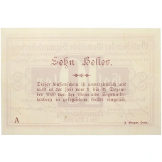 Банкнота 10 геллеров 1920 года Австрия — община Зигмундсхерберг (Нотгельд) (реверс)