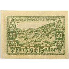 Банкнота 50 геллеров 1920 года Австрия — община Зельцталь (Нотгельд) (аверс)