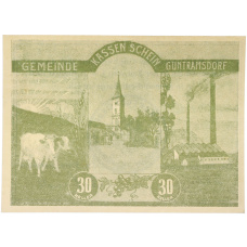 Банкнота 30 геллеров 1920 года Австрия — община Гунтрамсдорф (Нотгельд) (аверс)