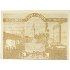 Банкнота 20 геллеров 1920 года Австрия — община Гунтрамсдорф (Нотгельд)