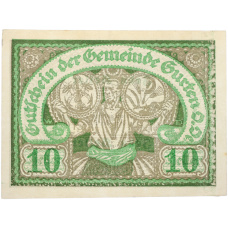 Банкнота 10 геллеров 1920 года Австрия — община Гуртен (Нотгельд) (аверс)