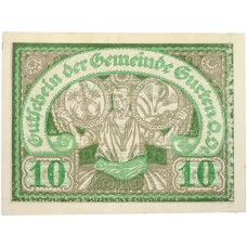 Банкнота 10 геллеров 1920 года Австрия — община Гуртен (Нотгельд) (аверс)