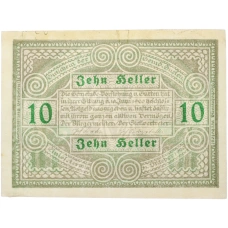 Банкнота 10 геллеров 1920 года Австрия — община Гуртен (Нотгельд) (реверс)