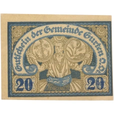 Банкнота 20 геллеров 1920 года Австрия — община Гуртен (Нотгельд)