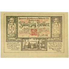 Банкнота 50 геллеров 1921 года Австрия — община Гутенбрунн (Нотгельд) (аверс)
