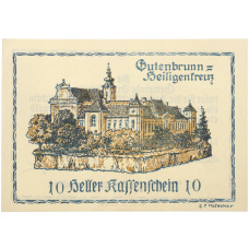 Банкнота 10 геллеров 1921 года Австрия — община Гутенбрунн (Нотгельд) (аверс)