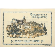 Банкнота 10 геллеров 1921 года Австрия — община Гутенбрунн (Нотгельд) (аверс)
