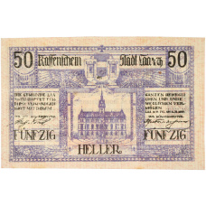 Банкнота 50 геллеров 1920 года Австрия — город Лаа-ан-дер-Тайя (Нотгельд) (аверс)