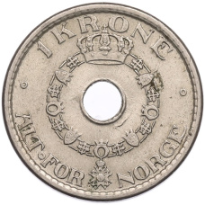 Монета 1 крона 1950 года Норвегия (аверс)