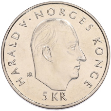 Монета 5 крон 1995 года Норвегия «50 лет ООН» (реверс)