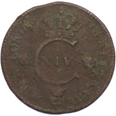 Монета 1 скиллинг 1827 года Швеция (реверс)