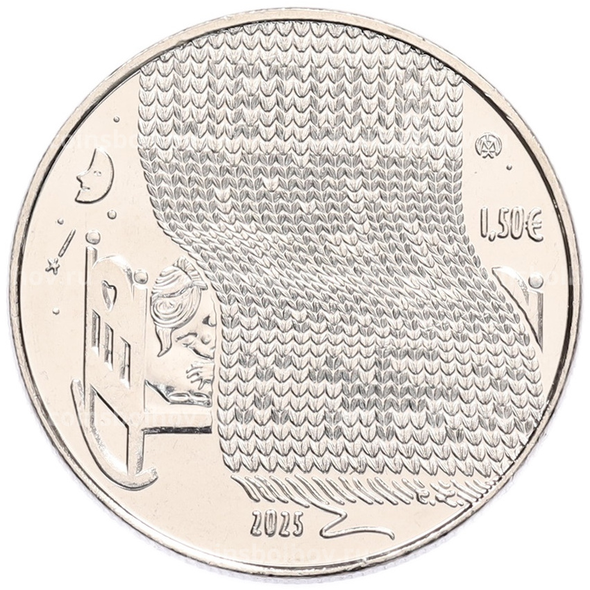 Монета 1.5 евро 2025 года Литва «Сказки из моего детства — Колыбельная» (вид 2)