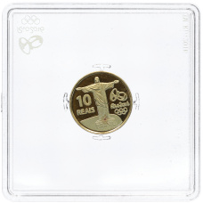 Монета 10 реалов 2014 года Бразилия «XXXI летние Олимпийские Игры 2016 в Рио-де-Жанейро — Бег» (реверс)