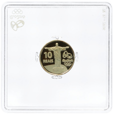 Монета 10 реалов 2014 года Бразилия «XXXI летние Олимпийские Игры 2016 в Рио-де-Жанейро — Бег» (реверс)