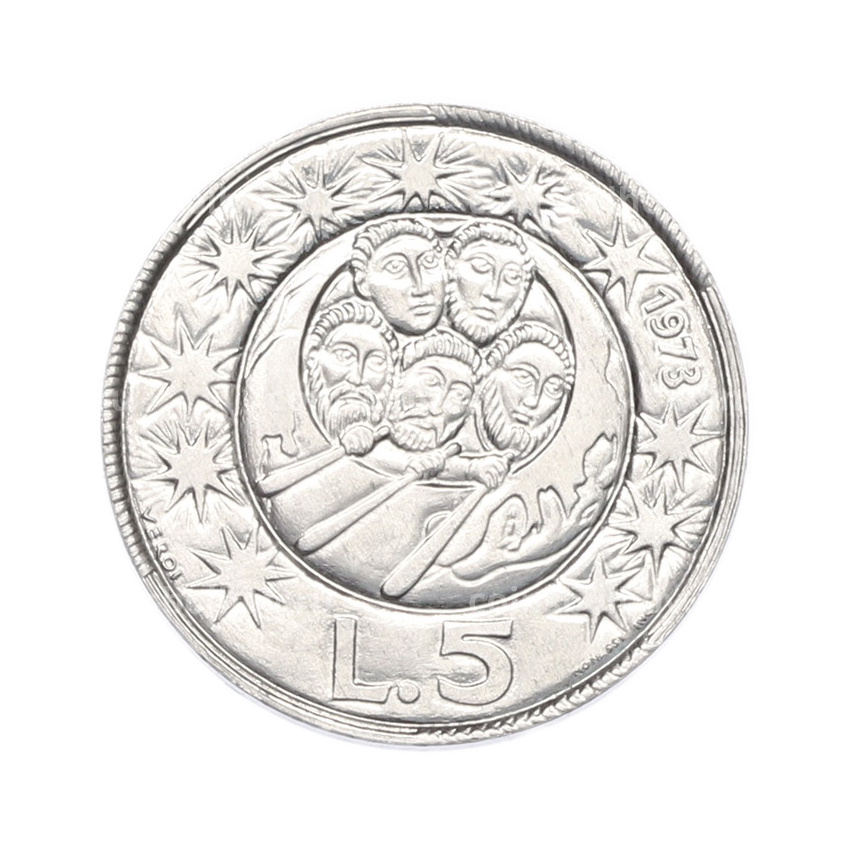 Монета 5 лир 1973 года Сан-Марино