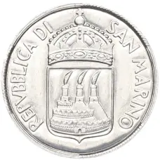 Монета 5 лир 1973 года Сан-Марино (реверс)