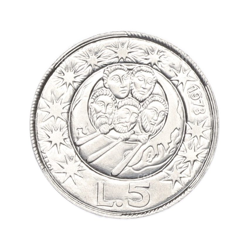 Монета 5 лир 1973 года Сан-Марино
