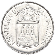 Монета 2 лиры 1973 года Сан-Марино (реверс)
