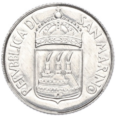 Монета 2 лиры 1973 года Сан-Марино (реверс)