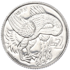 Монета 2 лиры 1973 года Сан-Марино (аверс)