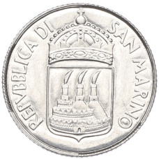 Монета 2 лиры 1973 года Сан-Марино (реверс)