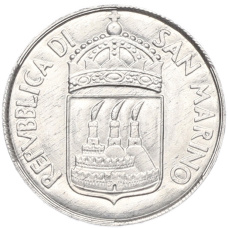 Монета 1 лира 1973 года Сан-Марино (реверс)