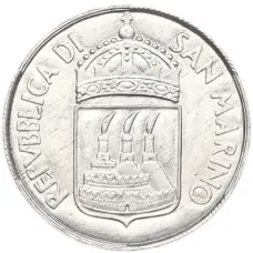 Монета 1 лира 1973 года Сан-Марино (реверс)