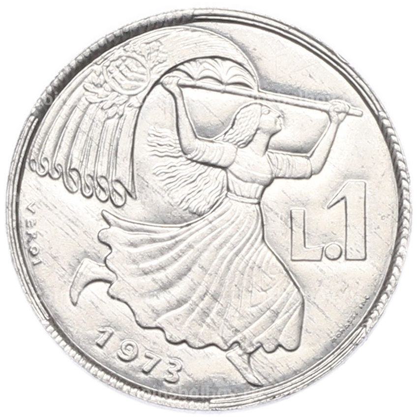 Монета 1 лира 1973 года Сан-Марино