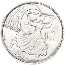 Монета 1 лира 1973 года Сан-Марино (аверс)