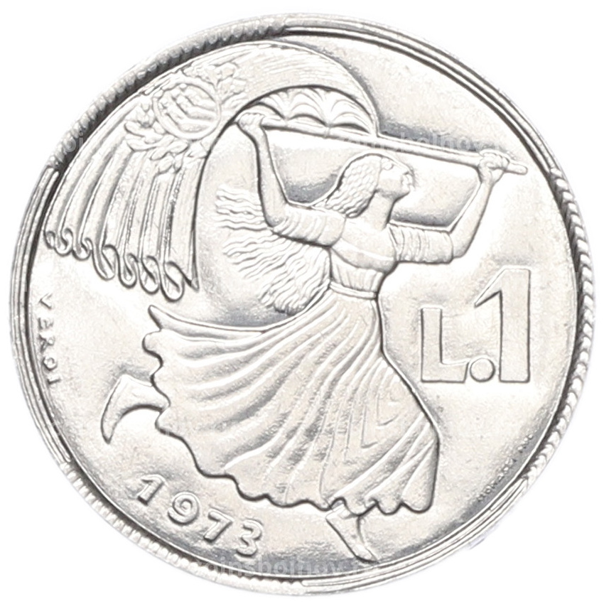 Монета 1 лира 1973 года Сан-Марино