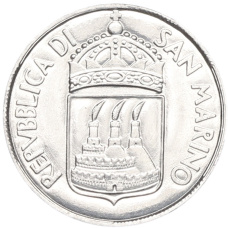 Монета 1 лира 1973 года Сан-Марино (реверс)