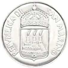 Монета 1 лира 1973 года Сан-Марино (реверс)