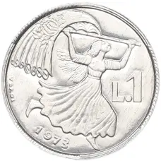 Монета 1 лира 1973 года Сан-Марино (аверс)