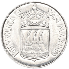 Монета 1 лира 1973 года Сан-Марино (реверс)