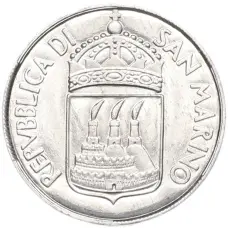 Монета 1 лира 1973 года Сан-Марино (реверс)