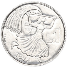 Монета 1 лира 1973 года Сан-Марино (аверс)