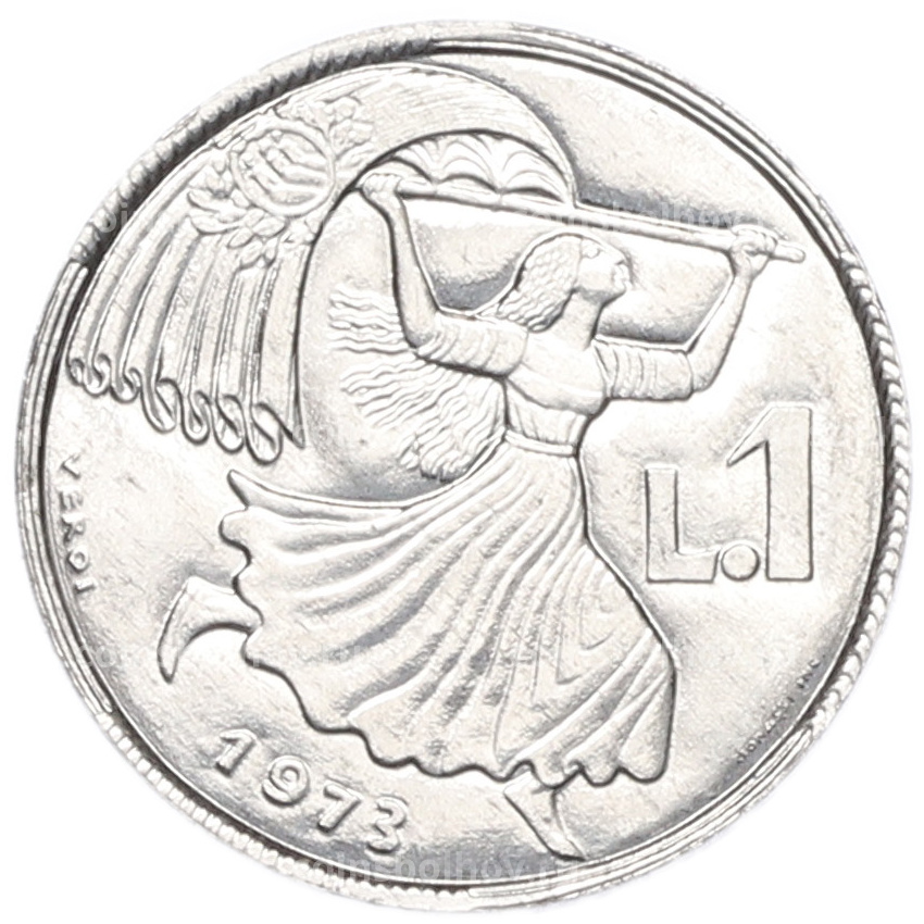 Монета 1 лира 1973 года Сан-Марино