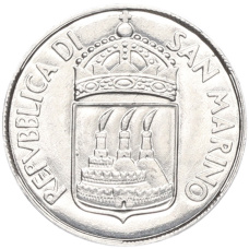 Монета 1 лира 1973 года Сан-Марино (реверс)