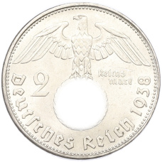 Монета 2 рейхсмарки 1938 года B Германия (аверс)
