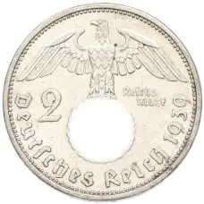 Монета 2 рейхсмарки 1939 года A Германия (аверс)