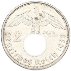 Монета 2 рейхсмарки 1939 года A Германия (аверс)