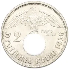 Монета 2 рейхсмарки 1938 года B Германия (аверс)