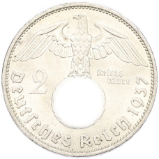 Монета 2 рейхсмарки 1937 года A Германия (аверс)