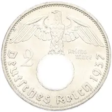 Монета 2 рейхсмарки 1937 года A Германия (аверс)