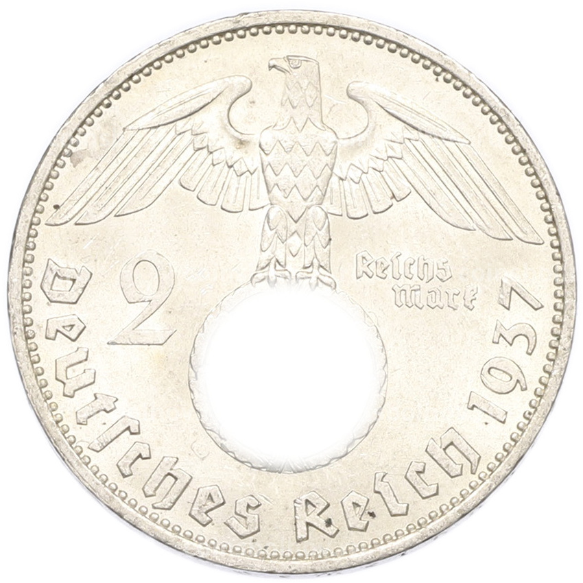 Монета 2 рейхсмарки 1937 года A Германия